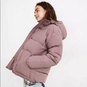 Madewell Holland Quilted Puffer Parka NWT in Faded Fig